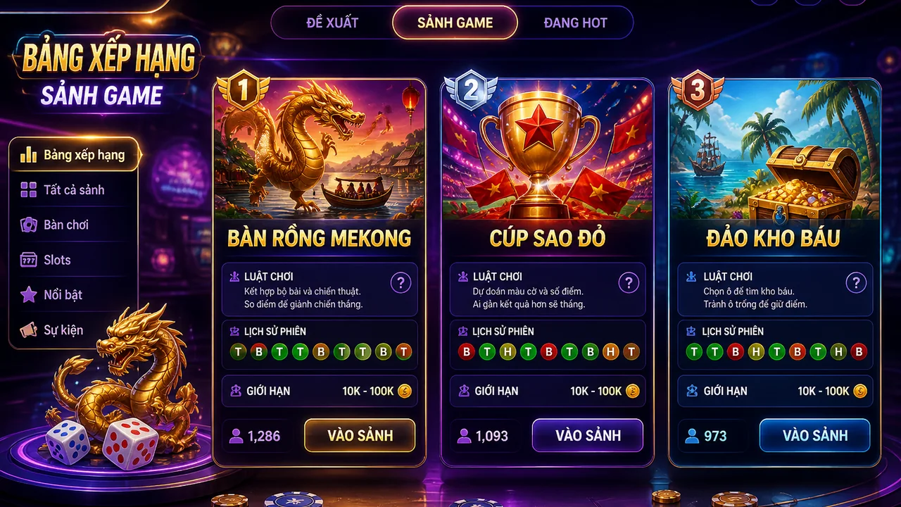 Luật chơi rõ ràng, chọn sảnh sáng suốt: xếp hạng sảnh game 8KBet dễ kiểm tra thông tin